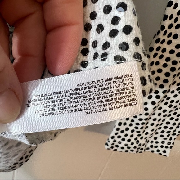 Old‎ Navy Sequins Polka Dot Black and White Size Small P/T - Picture 8 of 10